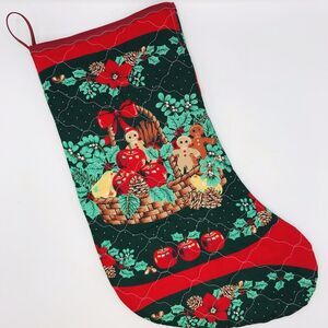 Handmade Christmas Stocking Farmhouse Shabby Chic Gingerbread Men 17 Inch